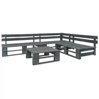 vidaXL Paletten Set 4-tlg. Grau