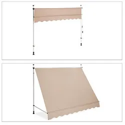 relaxdays Klemmmarkise beige 250,0 x 120,0 cm