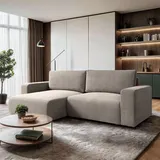 lookway Ecksofa OPERA L-Form mit Schlaffunktion und Bettkasten Beige