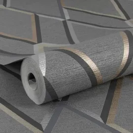 Wow Vliestapete WOW "Metallisch Geometrisch", grau, B:0,52m L:10m, Vlies, Tapeten, FSC zertifiziert, mit lebhaftem Druck, 10 Meter Länge