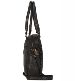 GREENLAND Nature Femi & Nine Schultertasche Leder 34 cm schwarz