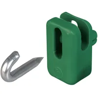 GAH Alberts Alberts Drahthalter für Spann- und Stacheldrähte Kunststoff, grün RAL 6005 | 25 x 15 x 10 mm