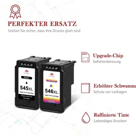 Druckfuxx PG-545XL schwarz + CL-546XL CMY