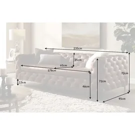 Riess-Ambiente Chesterfield Sofa Mikrofaser 3-Sitzer Braun