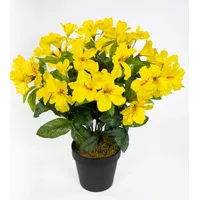 Seidenblumen Roß Großer Hibiskus 42cm gelb im Topf ZF