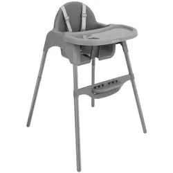 Kikkaboo Hochstuhl 2 in 1 Jammy, Kinderstuhl, Fußstütze, Gurt, Bechervertiefung grau