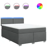 vidaXL Boxspringbett 140 x 200 cm Dunkelgrau