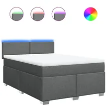 vidaXL Boxspringbett 140 x 200 cm Dunkelgrau