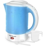 Aigostar Reise-Wasserkocher Set 0,6 Liter 650 Watt 2 Tassen 2 Teelöffel Blau