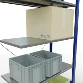 Schulte Lagertechnik Anbauregal Stahl 2000 x 1000 x 500 mm blau 5 Fachböden