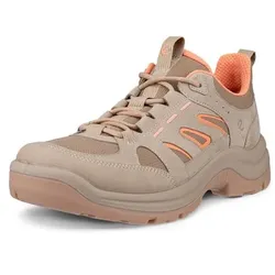 Sneaker ECCO "OFFROAD W", Damen, Gr. 37, beige (natur, orange), Leder, Textil, sportlich, Schuhe, Freizeitschuh, Halbschuh, Schnürschuh für Outdoor