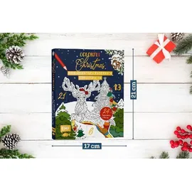Edition Michael Fischer Mein Adventskalender-Buch zum Ausmalen: Colorful Christmas