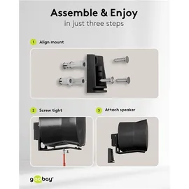 goobay Lautsprecher-Wandhalterung Modern Era 3 Flex, schwarz