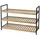Wellhome - Bambus-Schuhregal mit 3 Regalen aus Metall und Bambus 70x30x48,5cm