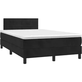 vidaXL Boxspringbett mit Matratze & LED Schwarz 120x200 cm Samt