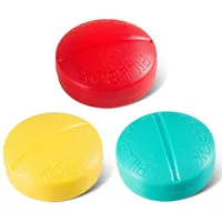 TOMYEER 3 Stück tragbare runde Pillendose Organizer 4 Fächer Medikamentenhalter Reisetasche