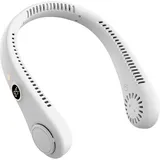 Nackenventilator, Tragbarer Mini-ventilator, 3 Geschwindigkeiten, Wiederaufladbarer Akku, Usb-ventilator Für Büro, Zuhause, Outdoor, Reisen (weiß) - Ahlsen