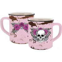 Geda Labels Tasse Lady Skull Emaille-Optik, Rosa