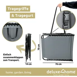 deluxe4home Sonnenliege 5-stufig verstellbar 200 x 65 x 30 cm Grau