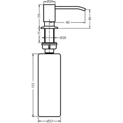 Seifen- und Spülmittelspender Callas, concrete, 320 ml