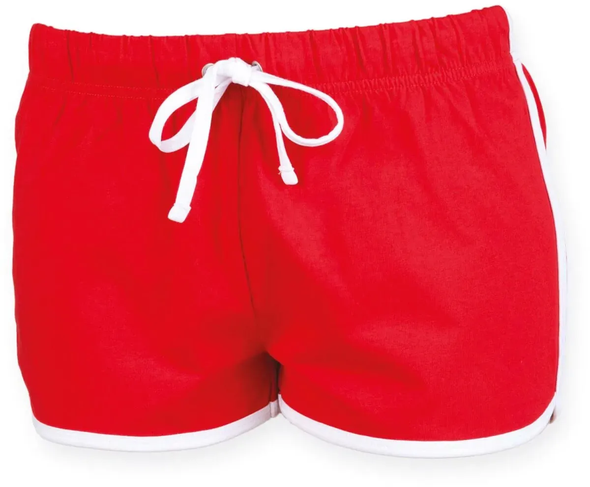 SF Women Damen Retro Short Sweat-Shorts SK069 red/white L