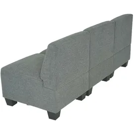 Mendler Modular 3-Sitzer Sofa Couch Lyon, Stoff/Textil ~ grau, ohne Armlehnen