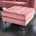 LEBENSwohnART Moderner Hocker COMFORT 80cm alt-rosa Samt Taschenfederkern