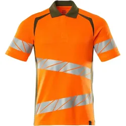 Warnschutz Polo-Shirt "ACCELERATE SAFE" UV-Schutz - L - orange/moosgrün