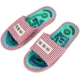 Reflexzonenmassage Fußmassagegeräte, Akupressur Massage Hausschuhe Schuhe, Sandalen Matte Massage Hausschuhe Gesunde Fußpflege Massageschuhe für Männer Frauen(Rosa)