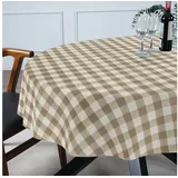 ANRO Tischdecke Stoff Digitalprint Tischtuch EasyClean ACRYL Beschichtet Tischwäsche (Einzelstück 1-tlg), auch als Gartentischdecke - ACRYL Beschichtet beige Oval | 140 cm x 200 cm