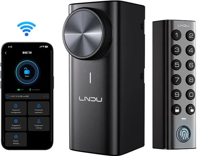 LNDU DL500 Smart Locks – Heim-Sicherheitssystem mit Fingerabdruck, einfache Montage, elektrisch, Retrofittierbar, Türschloss für Außentüren