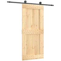 vidaXL Schiebetür rechts 90 x 210 cm Braun/Schwarz