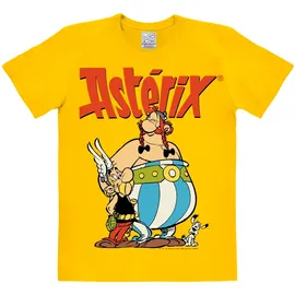 LOGOSHIRT T-Shirt "Asterix & Obelix", Jungen, Gr. XS, gelb, 100% Baumwolle, bedruckt, normal, Rundhals, Shirts T-Shirt, mit coolem Print