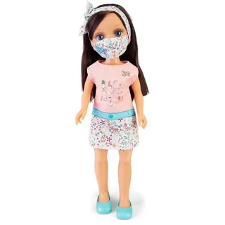 NANCY, a Day with trendy face mask, 14-inches doll, Brunette, Recommended for Children from 3 Years (Famosa 700016551)