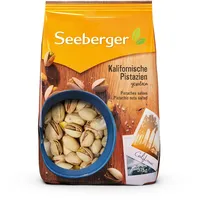 Seeberger Pistazien geröstet & gesalzen, Knackige Pistazienkerne aus Kalifornien feinstens veredelt - intensiv-nussiges Aroma - mit Schale, vegan (1 x 375 g)