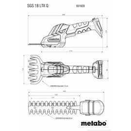 Metabo PowerMaxx SGS 12 Q Akku-Gras-/Strauchschere solo (601608850)
