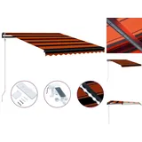 vidaXL Einziehbare Markise mit Windsensor & LED 350x250cm Orange Braun