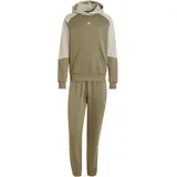 Adidas Sportswear Fleece Colorblock Trainingsanzug Olive Strata / Silver Pebble S