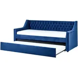 Beliani Ausziehbett MONTARGIS 90 x 200 cm marineblau