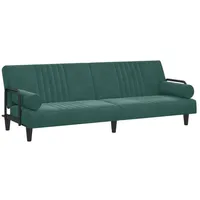 vidaXL Schlafsofa mit Armlehnen Dunkelgrün Samt