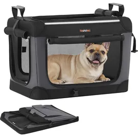Songmics Hundebox faltbar 60 cm Tintenschwarz