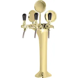Schanksäule Gold 3-leitig, elegant, `Topp-Qualität!` (Paketpreis)