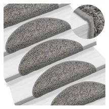vidaXL Stufenmatte 56 x 17 cm Grau Halbrund