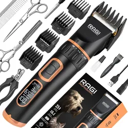 Elektrische Hundeschermaschine, professionelles Pflegeset, Haarschneider für Haustiere, 3 Geschwindigkeiten, kabellos, LED-Anzeige