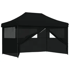 vidaXL Partyzelt Faltbar mit Seitenwänden Schwarz 3 x 6 m