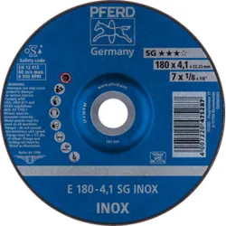 PFERD Schruppscheibe E 180x4,1x22,23 mm Leistungslinie SG INOX für Edelstahl