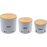 Magu Natur-Design 3er Set Kartoffeltopf Zwiebeltopf Knoblauchtopf Grau ‎MG0000197