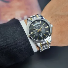 Casio Herren Uhr Casio MTP-1381G-1ADF - Silber/Schwarz/Gold