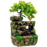 Zimmerbrunnen Springbrunnen Tischbrunnen Zimmerspringbrunnen Ornament Brunnen mit Pumpe, Für Dekorationen im Wohnzimmer, Flur, Eingang, Studie, Restaurant, 18 * 15 * 30cm