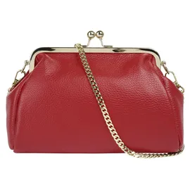 Cluty Abendtasche Leder Red